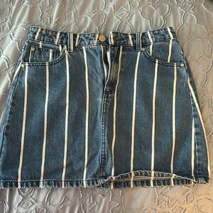 Stradivarius Denim Skirt Striped